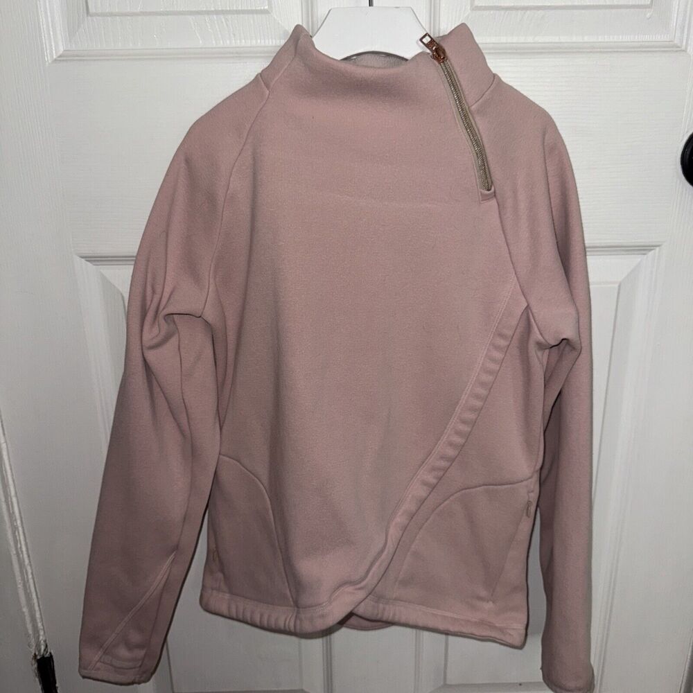 Athleta Girl Cozy Karma Wrap Pullover Sweatshirt Pale Pink Heather Size XL14